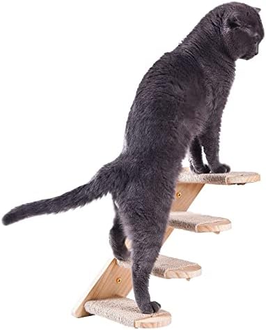 Cat Shelf Plataforma montada na parede, tábua de arranhões de gato, árvore de atividades de gato com arranhões pós -passo escada