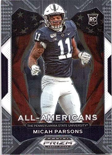 2021 Panini Prizm Draft Picks #188 Micah Parsons All American Penn State Nittany Lions RC Cartão de negociação de futebol novato