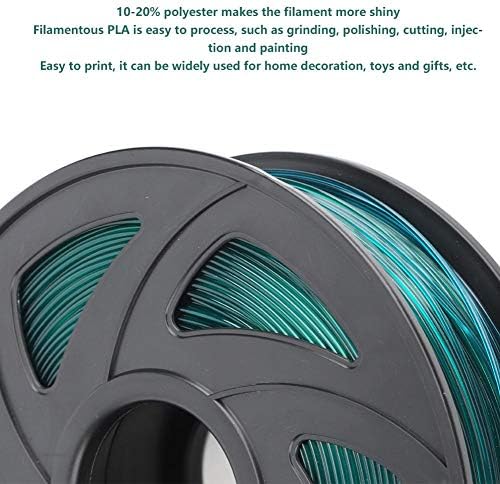Filamento da impressora PLA 3D, precisão dimensional +/- 0,05 mm, 1,75 mm / 0,1 em diâmetro do filamento, 1 kg, verde transparente,