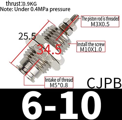 Ahafei C J P B Pino do cilindro Retorno Painel de retorno Tipo Micro agulha S M C Tipo Cilindro pneumático CJPB4-5 CJPB6-5