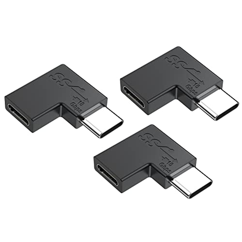 Ângulo reto Adaptador USB C 3-pacote, 90 graus Adaptador USB C MASCH para fêmea [USB 3.1 Gen 2 10 Gbps PD 100W Charging] Thunderbolt