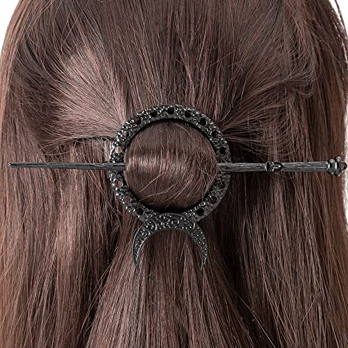2pcs gato lun hair modelling pinos pretos wicca hair slide Renaissance festival de cabelo de cabelo para mulheres bastão de