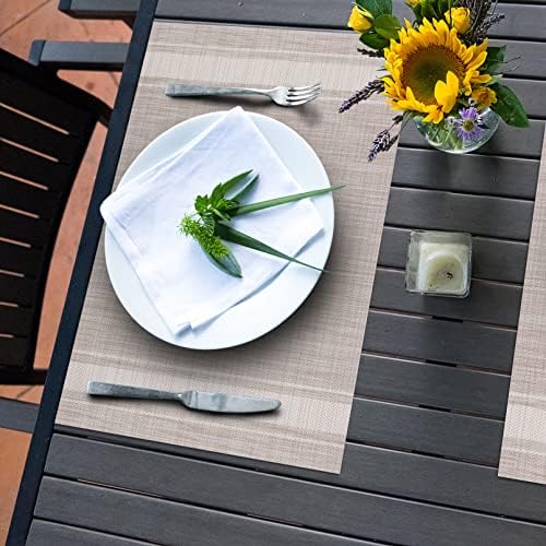 Placemats de Winknowl, conjunto de 6 placem de isolamento de vinil resistente a manchas resistentes ao calor, tapetes de mesa elegantes e elegantes laváveis ​​para jantar