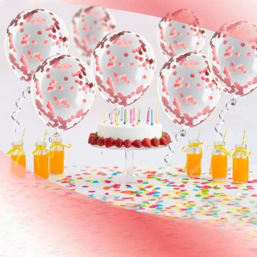 Balões de confete vermelho 24ct Balões do dia dos namorados, balões vermelhos, decorações de festas de graduação vermelhas, balões de glitter, globos rojo, balões escarlate, balões dos namorados, balões de látex premium de 12 premium