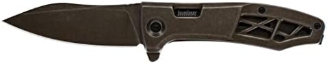 Kershaw Boilermaker Pocketknife; Lâmina de aço inoxidável 8CR13MOV de 3,3 polegadas, SpeedSafe® Assistido Open, revestimento