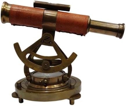 Navirock 5 Brass náutica Teodolito Alidade Couather Compass Telescópio Telescópio Antique Pesquisa Instrumento Marinha Navigação