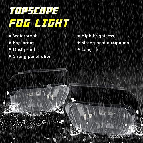 Luzes de nevoeiro Topscope Substituição compatível com Chevy Silverado 2003-2007 Todos os modelos Avalanche 2002-2006 FOG LENS Lens
