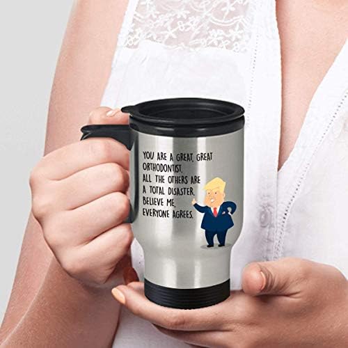 Funny Ortodontist Travel Caneca - Presidente Donal Trump - Melhores presentes personalizados personalizados para os farmicistas de