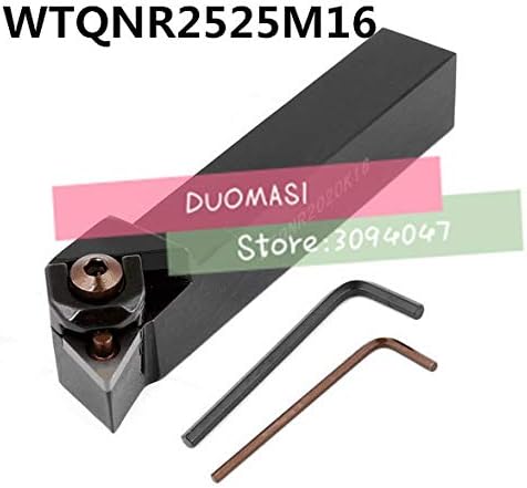 FINCOS WTQNR2525M16 25 * 25mm Ferramentas de entalhe de torno de torno de torno de torno de torno CNC Ferramentas de torneamento externo Turnion Tool WTQNR/L -: WTQNR2525M16)