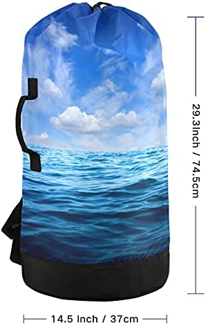 Bolsa de lavanderia com ondas de praia com alças