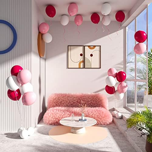 Balões de látex branco rosa, 80pcs 12 polegadas de balões brancos rosa -rosa de 12 polegadas com fita para decorações de festas de aniversário do chá de bebê