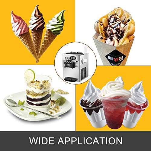 Vevor Soft Serve Sce Cream, Máquina de sorvete comercial de 2200W para casa, 5,3 a 7,4 gal/h de bancada Máquina