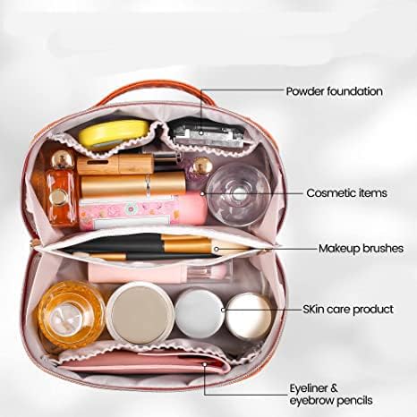 Bolsa de cosméticos Gudauri - bolsa de maquiagem, bolsa de cosméticos à prova d'água de couro PU, saco de maquiagem