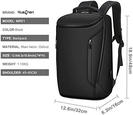 Mochila de viagem anti-roubo de Huachen, bolsa de laptop resistente à água de 15,6 polegadas
