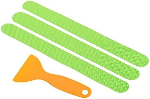 Patikil 7,9 x 0,8 polegadas Anti -Slip Grip Fita, 12 pacote de tração fluorescente tiras quadradas com raspador para o chuveiro da banheira de escadas, verde