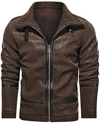 Autumn Turn-Down Coat Winter Winter Solid Vintage Men's Top Collar Leather Imitation Casacos e jaquetas homens