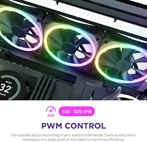 NZXT F140 RGB Duo Twin Pack - 2 x 140 mm Fãs de RGB de lado duplo com controlador RGB - 20 LEDs individualmente endereçáveis