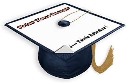 Blank White Adhesive Grad Grad Hat Topper Stick - fácil de usar decorações de tampa de graduação - imprimível com jato de tinta