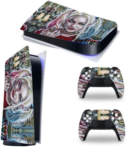 Crazy Girl-Ps5 Skin for PlayStation 5 Disc Edition com console e controlador Full Set
