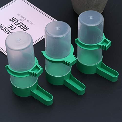 Hemoton Clear recipiente 5pcs Birds alimentador bebedor Clipe de plástico plástico água potável aspersor de pássaro copo
