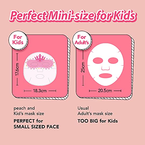 Pêssego e] Ballerina Face Mask Sheet para crianças, crianças | Máscara facial feita com algodão