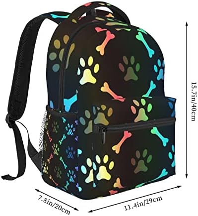 Dog Rainbow Travel Laptop Backpack Women Bookbag Backpack School Lightweight para meninas Backpack da faculdade ajustável encaixa