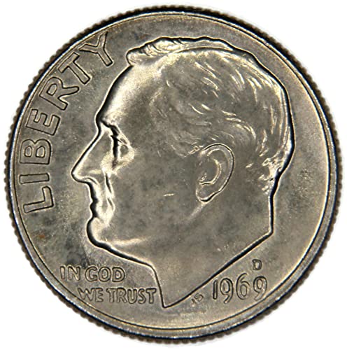 1969 D Franklin D. Roosevelt enfrentando moeda de dez centavos de moeda não circulada