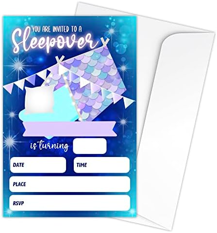 Zodvery Sereia Terepee Sowoover Birthday Party Party Invitations Cartões - Glamping Party Supplies for Kids, Meninos ou Meninas