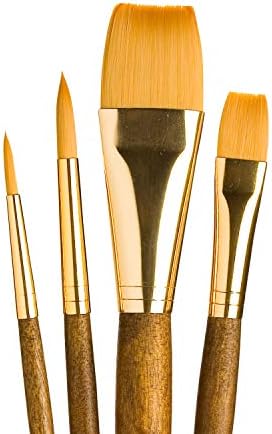 Princeton Real Value Series 9000 Brown Short Randled Brush Conjuntos 9146 Conjunto de 4