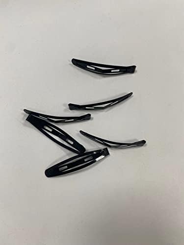 ECEOCC Hair Pins and Greps, 6 Pack preto barretas de 2 polegadas Mulheres metal snap clipes de cabelos acessórios