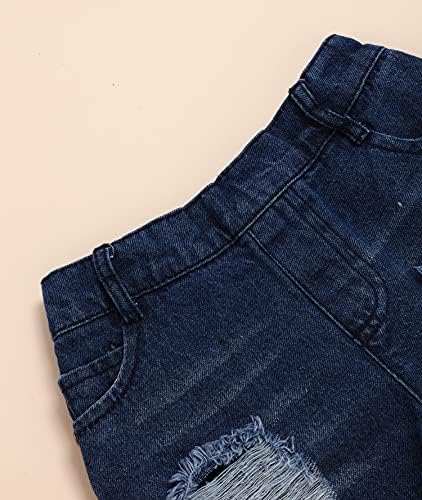 Bilison 4 de julho para crianças meninas roupas de verão American Star Strap Backless Top Short Jeans Independent Day Fort Set