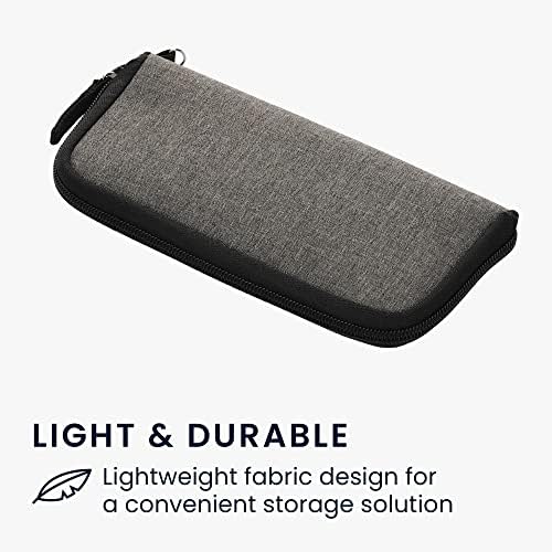 Kwmobile Fabric Telefone Tamanho da bolsa xxl - 7 - Saco de smartphone móvel de manga universal com zíper grande - cinza escuro