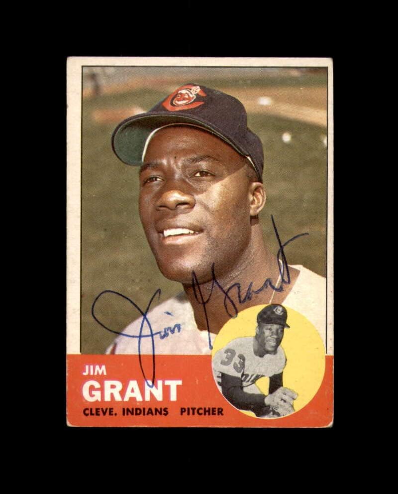 Jim Grant assinou 1963 Topps Cleveland Indians Autograph
