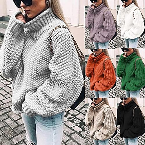 Camisolas de inverno para mulheres 2021 outono, suéter de gola alta de mangas compridas femininas