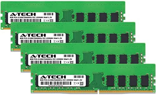A -Tech 32GB Kit Memory RAM para supermicrox11SSL - DDR4 2666MHz PC4-21300 ECC UDIMM UDIMM 1RX8 1.2V - servidor