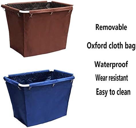 Carrinho de classificação de cestor de lavanderia à prova d'água com rodas e bolsas, organizador de armazenamento