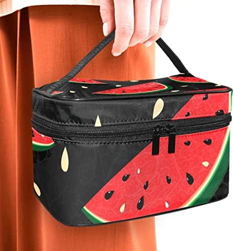 Bolsas de maquiagem de bolsas cosméticas tbouobt para mulheres, bolsas de maquiagem pequenas bolsas de viagem, desenho animado de frutas de melancia