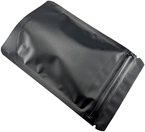 Sacos de vedação de calor selvagem de 3,55mil de espessura Mylar Mylar Fosted Black Foil Sacos selados 50 peças 3,35x5,1 polegadas para empacotamento de empacotamento bloqueio bolsa de armazenamento de alimentos