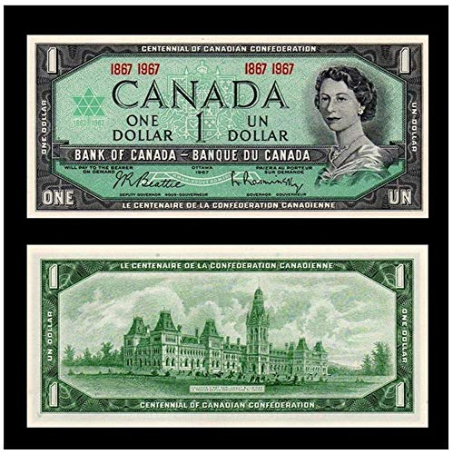 1967 CA SUBERB GEM 1967 CENTENNAL DO CANADÁ $ 1 Bill W Young Queen, Old Parliament Bldg $ 1 Gem Crisp Unicrculle