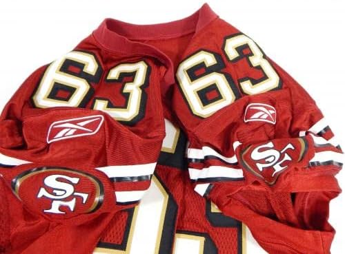 2003 San Francisco 49ers Derrick Deese #63 Jogo emitiu camisa vermelha 48 DP28683 - Jerseys de jogo NFL não assinado