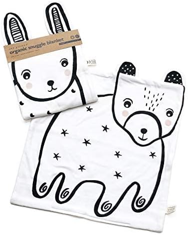 Wee Gallery Organic Snuggle Blanket - Para bebês, Jersey de algodão e Sherpa, macio suave e suave, amor -bebê, presente