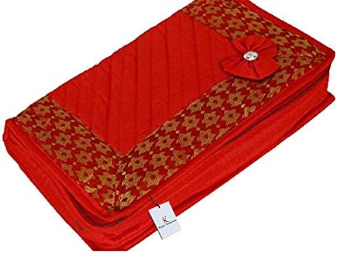 Kuber Industries Cotton Jewellery Kit, vermelho