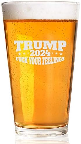 Patriots Cave Trump 2024 F Seus sentimentos | Classic Beer Pint Glass 16 oz. | Class de mixagem de coquetel de Highball engraçado