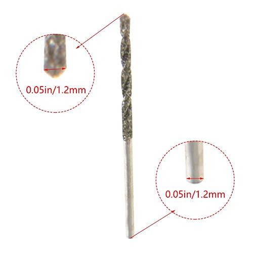 HEGEBECK Diamond Twist Drill Bit Bit Definir ferramenta de perfuração de broca de aço de alta velocidade com haste redonda para o tom geral de prata de prata 1,2 mm 5pcs