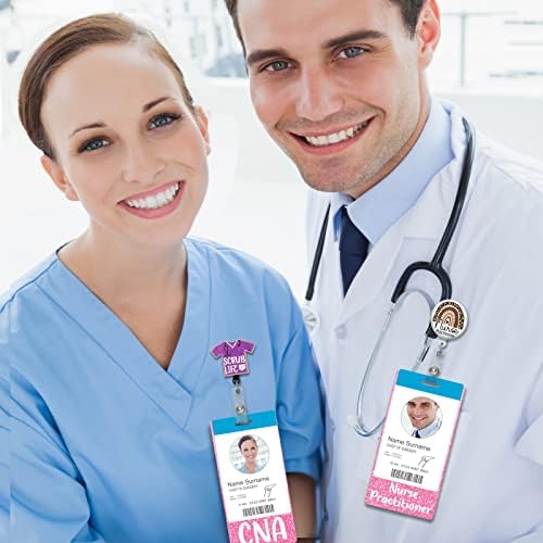 Plifal Enfermeira Trabalho de Batilhão Buddy Card Acessórios de enfermagem Glitter Glitter Pink Vertical Distintion Tags de identificação