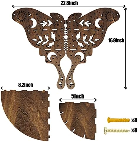 Montagem da parede da prateleira de canto - 2 camada grande de 17 ”Plataforma de cristal - prateleiras flutuantes da mariposa