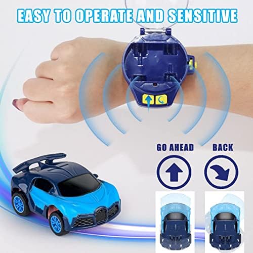 2022 Novo Mini Control Remote Control Watch Toys, Brinquedos de carro destacável de 2,4 GHz, relógio de carro de corrida de pulso fofo, cartoon RC Small Car com cobrança USB para meninos e meninas Birthday Gift Toys