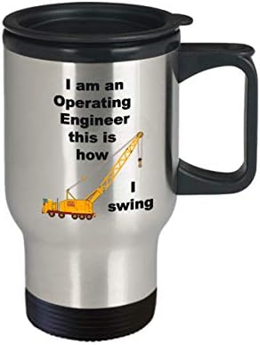 Engenheiro Operacional Equipamento Pesado Crane Operador Swing Swing Travel Canela Presente para operadores pai mãe filho filho Funny Novelty