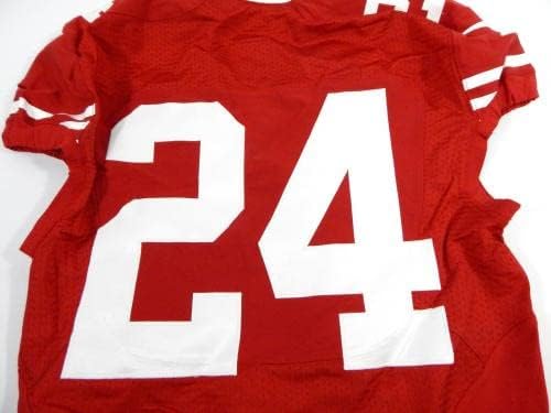 2014 San Francisco 49ers #24 Jogo emitido Red Jersey 42 DP35572 - Jerseys de jogo NFL não assinado usados