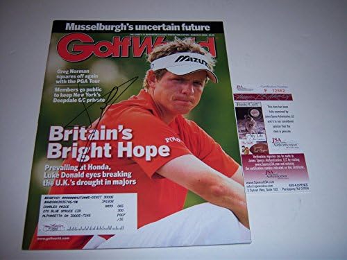 Luke Donald Golf Pro JSA/CoA assinado revista de golfe - revistas de golfe autografadas